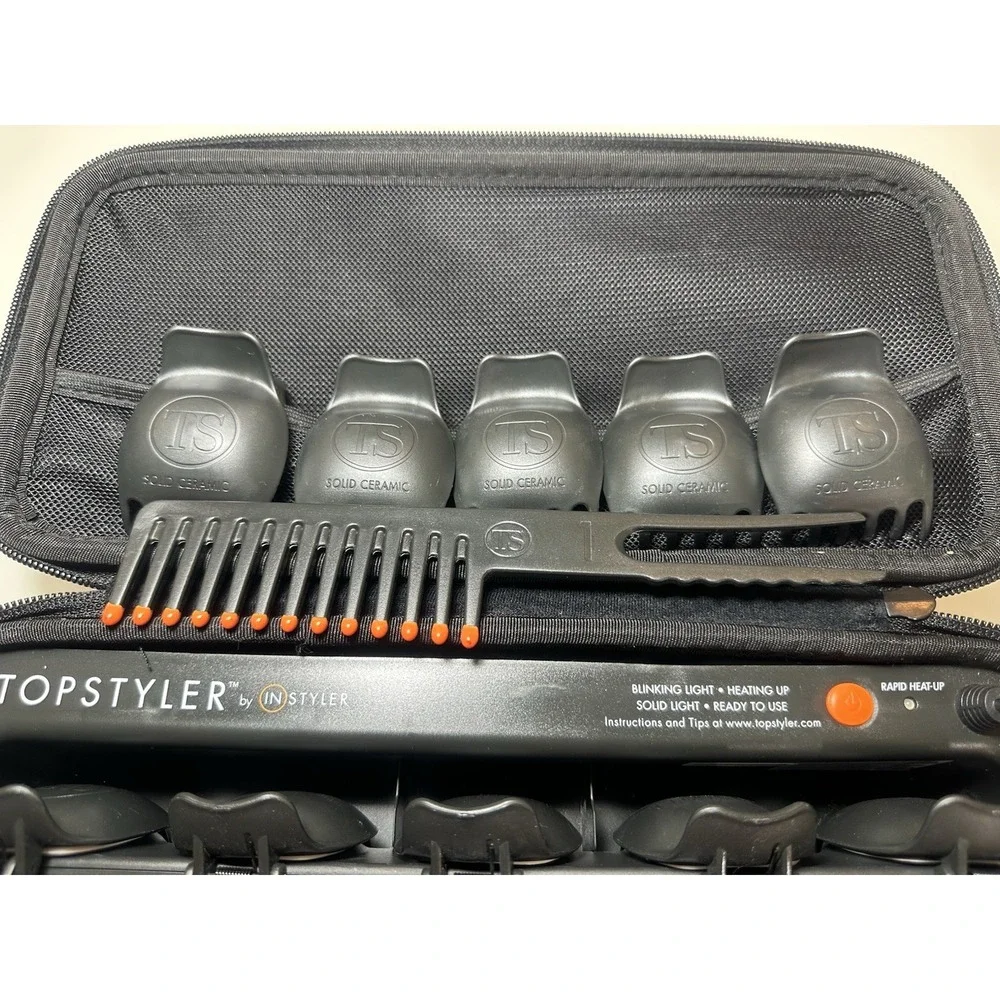 TopStyler by InStyler Heated Ceramic Styling Shells Hair Curlers with Case